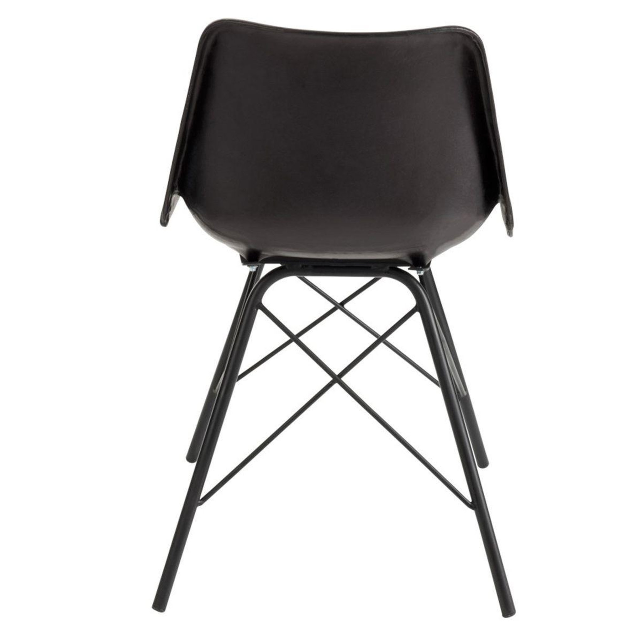 Voir la diapositive 4 : J-LINE Chaise design cuir & métal  tolbia  79cm noir