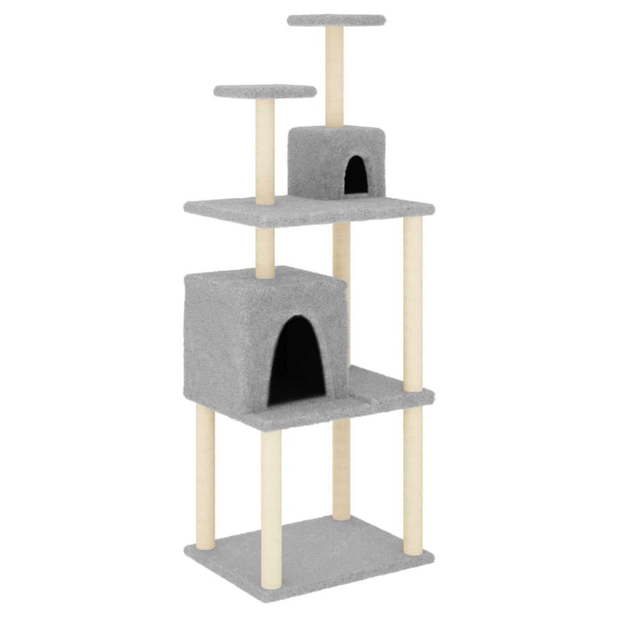 Voir la diapositive 2 : VIDAXL Arbre a chat avec griffoirs en sisal Gris clair 167 cm