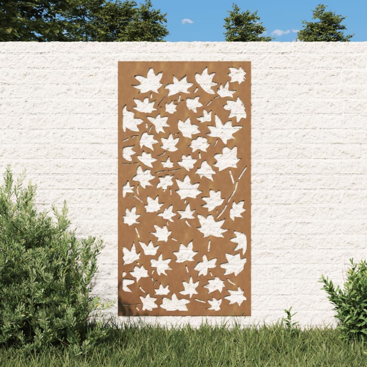 VIDAXL Decoration murale jardin 105x55 cm acier corten design feuille