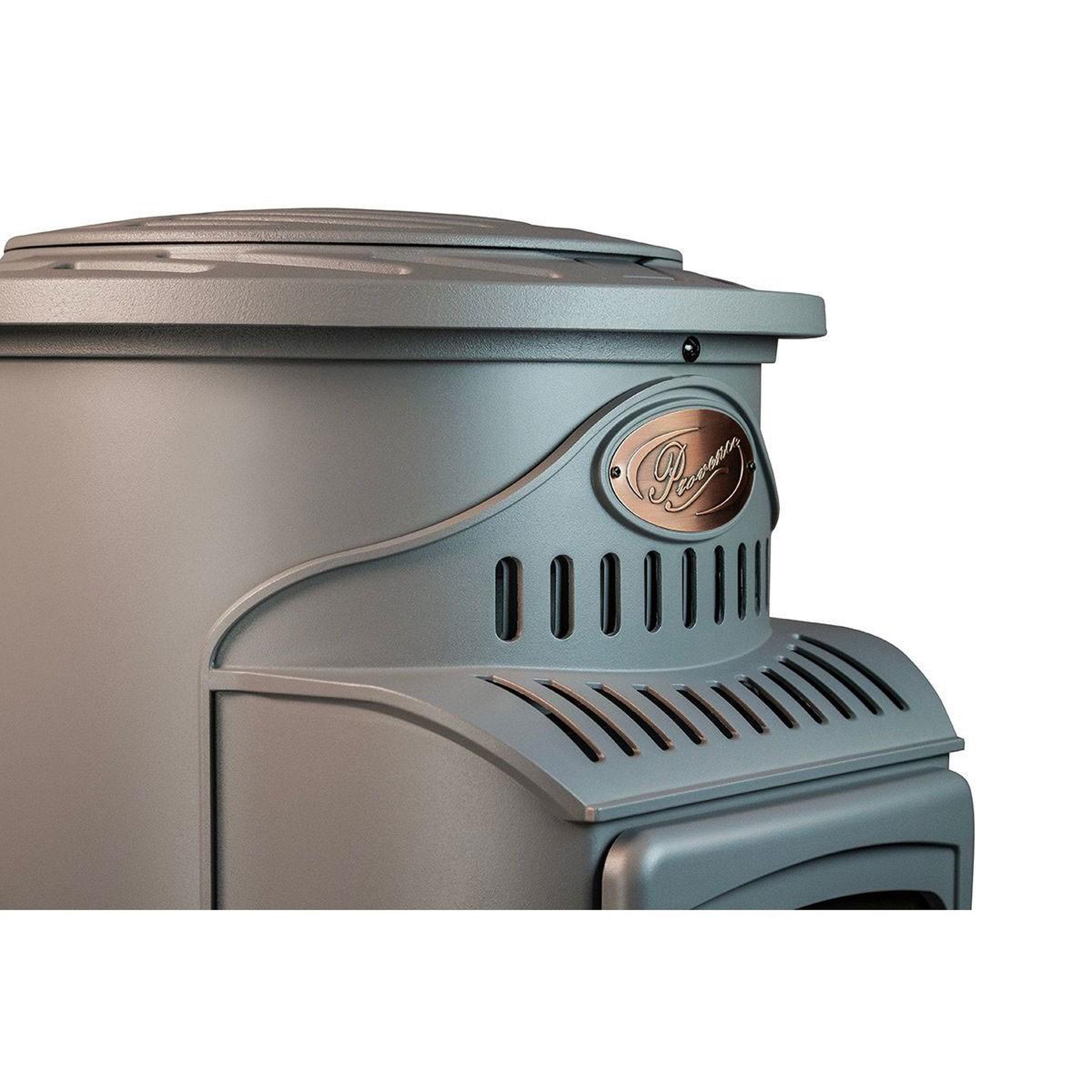 Voir la diapositive 6 : SAHARA Pack de 2 poêles à gaz Provence gris 3,4 kW en Fonte Effet feu de bois Chauffage d'appoint sur roulettes Sahara