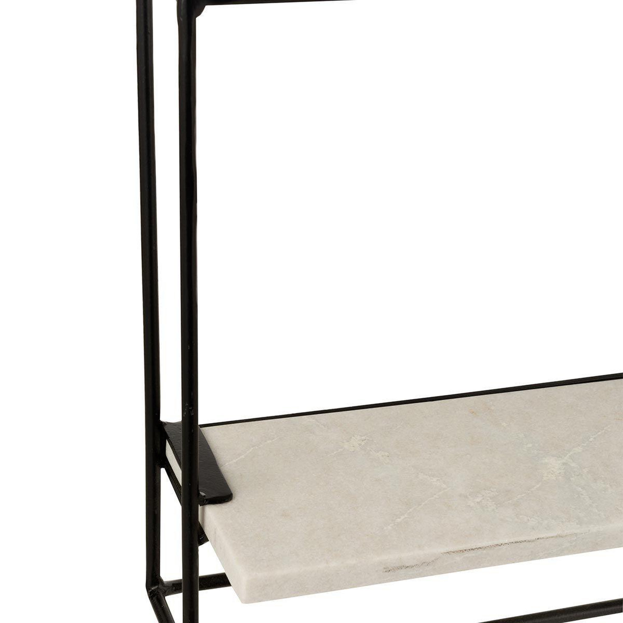 Voir la diapositive 5 : J-LINE Étagère murale  1 plateau  65cm noir & blanc