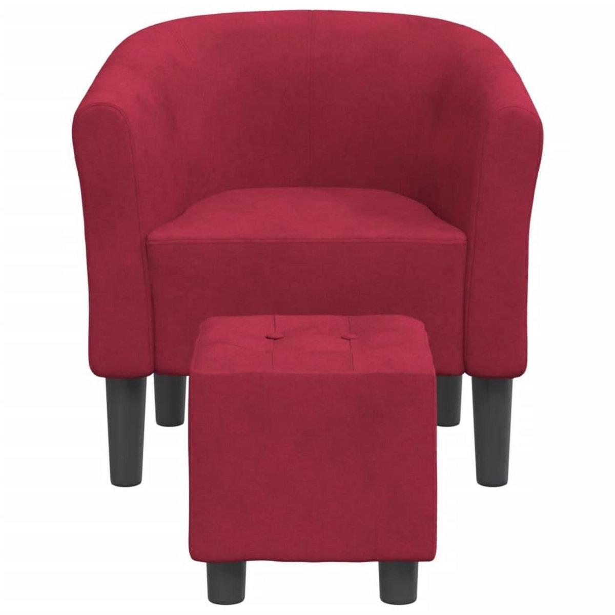VIDAXL Chaise cabriolet avec repose-pied rouge bordeaux velours