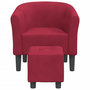 Voir la diapositive 3 : VIDAXL Chaise cabriolet avec repose-pied rouge bordeaux velours