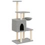 Voir la diapositive 2 : VIDAXL Arbre a chat avec griffoirs en sisal Gris clair 131 cm