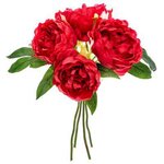  Bouquet de Fleurs  4 Pivoines  30cm Rouge