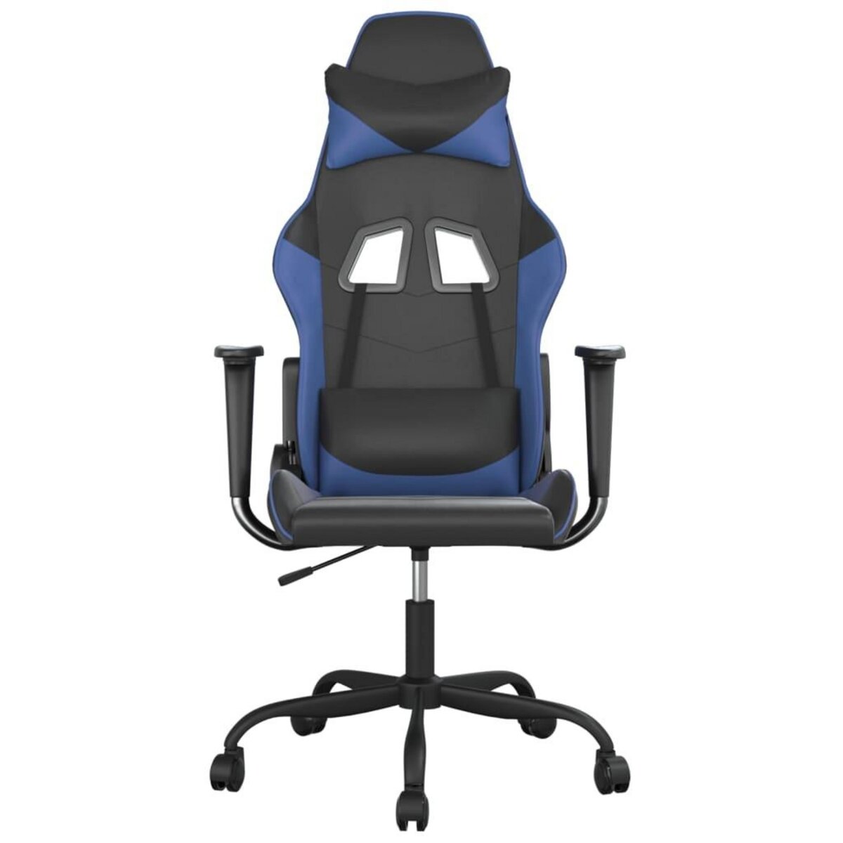 VIDAXL Chaise de jeu de massage Noir et bleu Similicuir