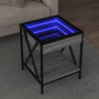 Voir la diapositive 1 : VIDAXL Table basse avec LED Infinity sonoma gris 40x40x49 cm