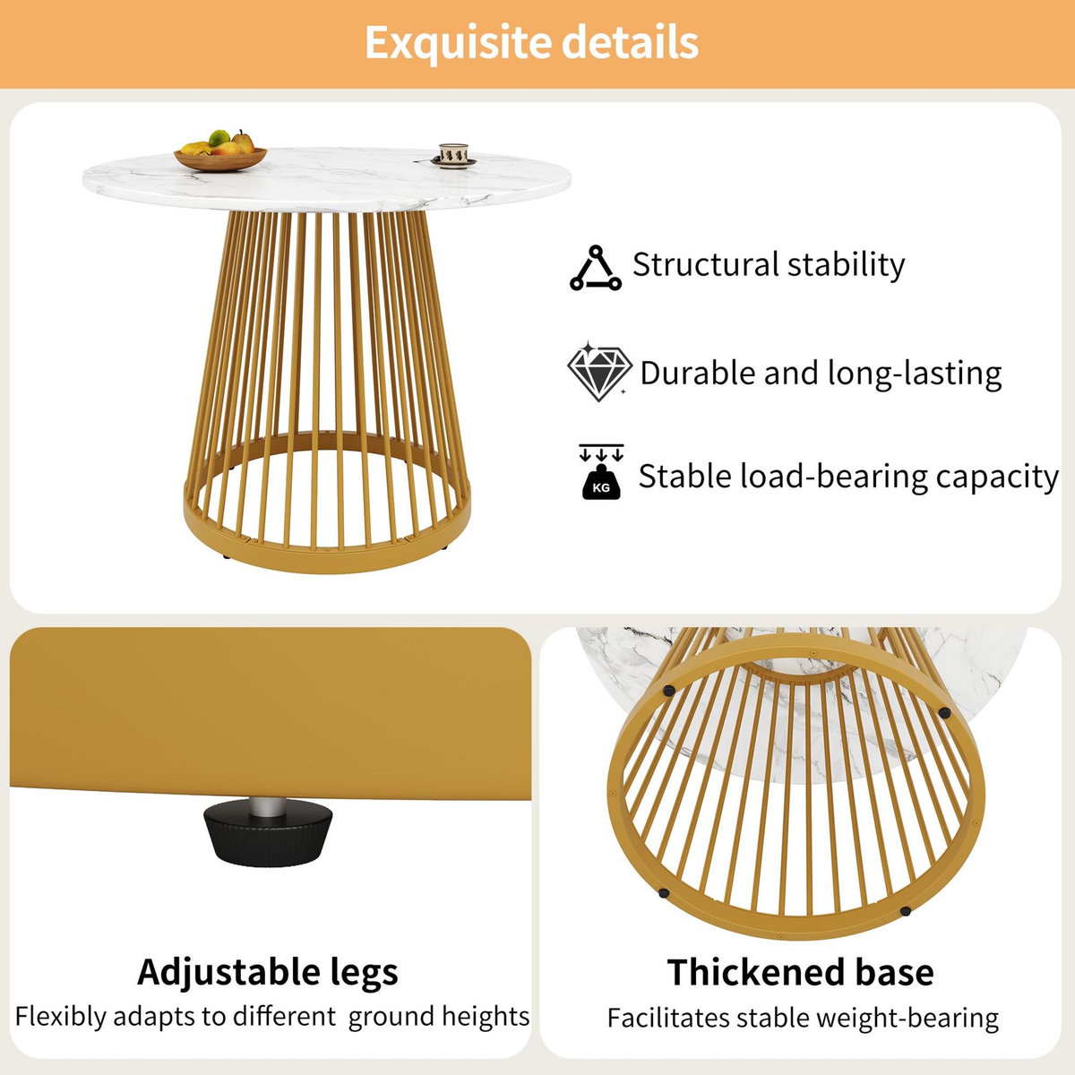 MERAX Table à manger ronde