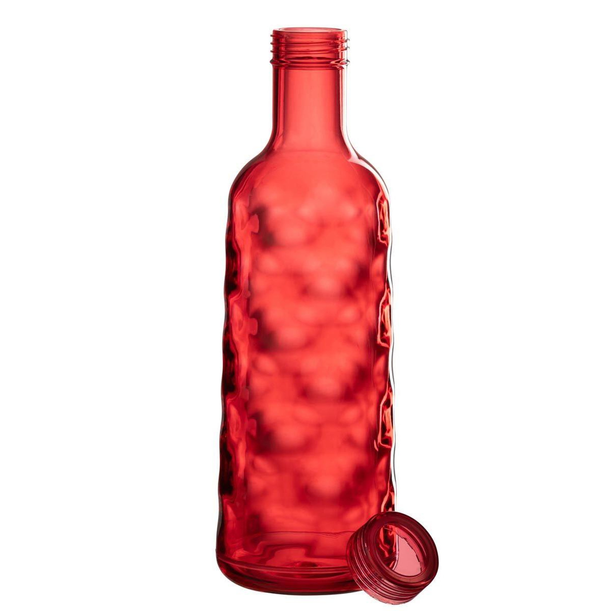 Voir la diapositive 2 : J-LINE Bouteille en plastique  martelé  1,15l rouge