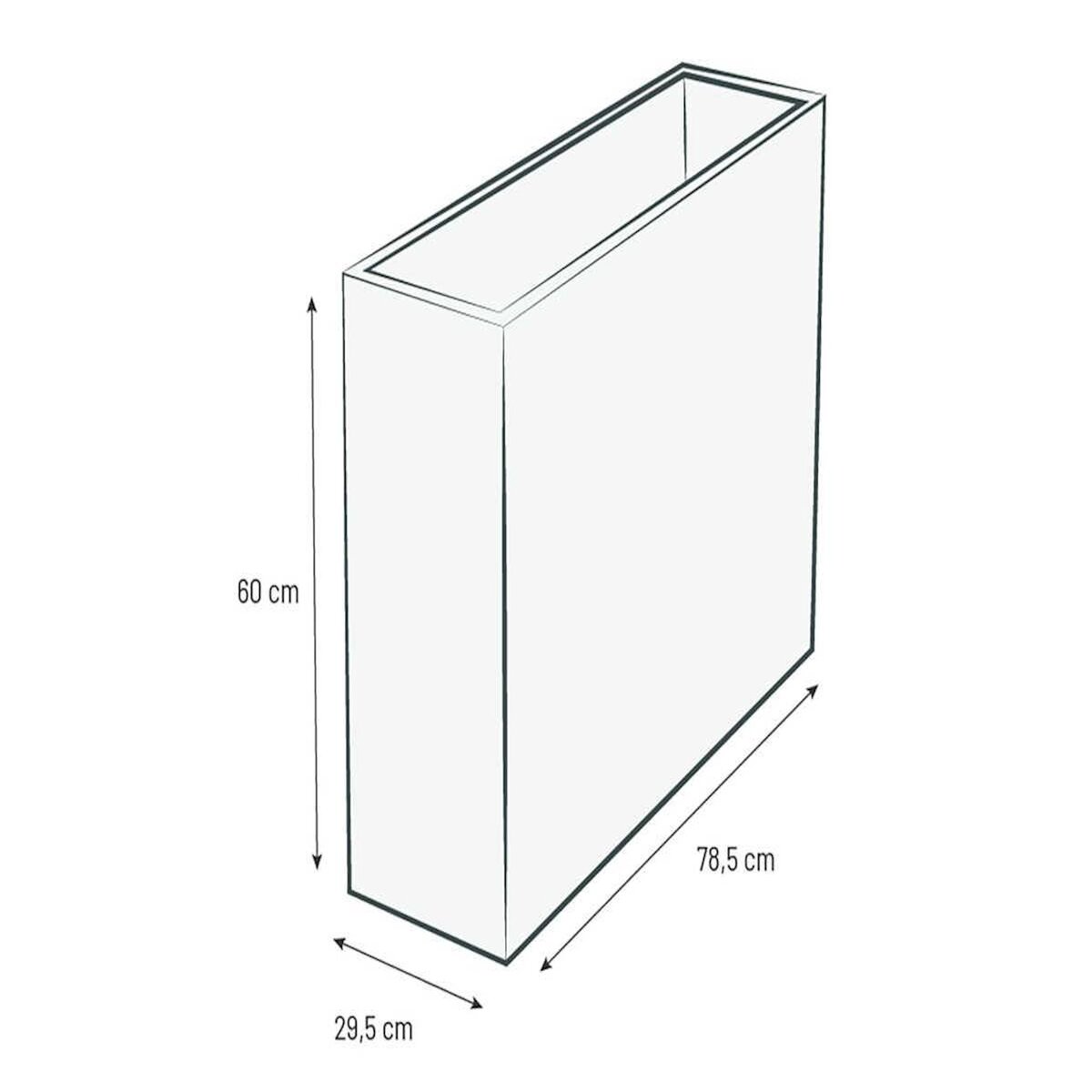 Eda Jardinière rectangulaire Volcania effet pierre - 78,5 x 29,5 x 60 cm - 46 L - Gris anthracite - Eda