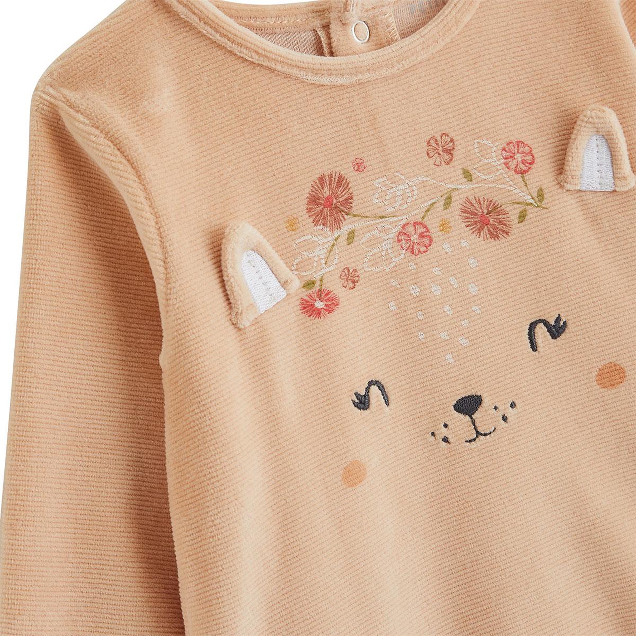 Voir la diapositive 3 : PETIT BEGUIN Pyjama enfant 2 pièces en velours petite rêveuse
