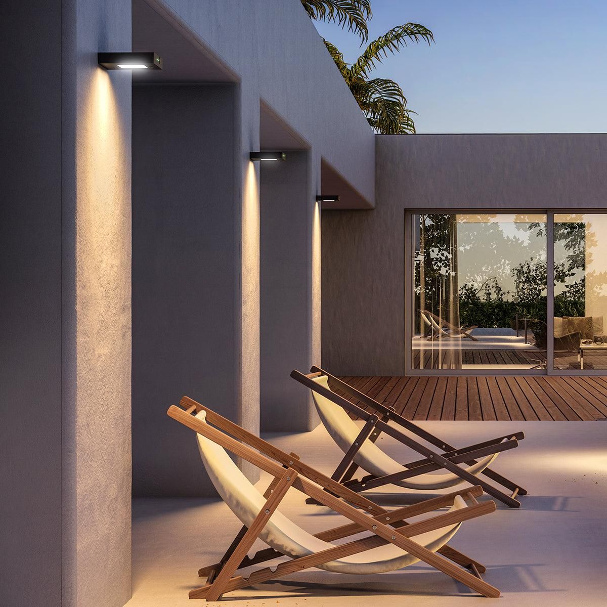 Lumisky Applique murale solaire ALA Noir Aluminium H3cm