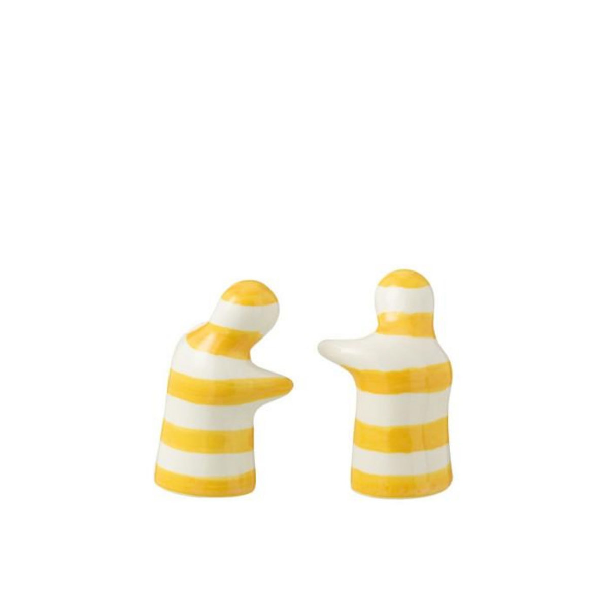 Paris Prix Salière & Poivrière en Céramique  Granada Rayure  8cm Jaune