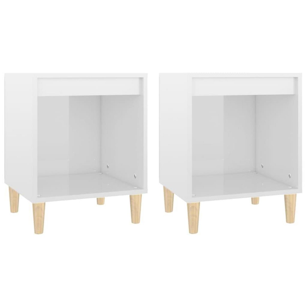 VIDAXL Tables de chevet 2 pcs Blanc brillant 40x35x50 cm