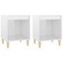 Voir la diapositive 2 : VIDAXL Tables de chevet 2 pcs Blanc brillant 40x35x50 cm