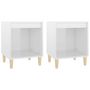 Voir la diapositive 2 : VIDAXL Tables de chevet 2 pcs Blanc brillant 40x35x50 cm