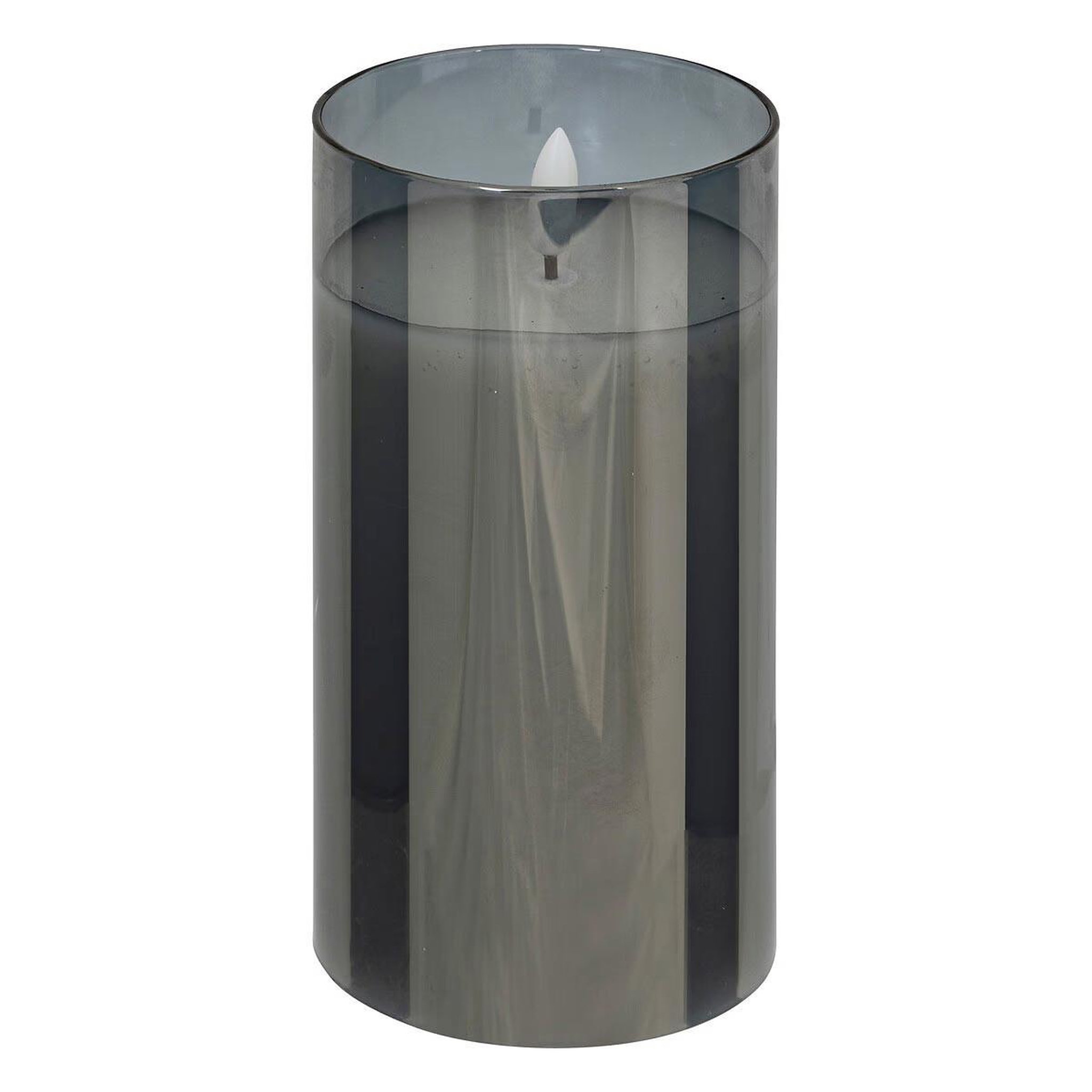 Voir la diapositive 2 : ATMOSPHERA Lot de 3 bougies led en verre  sena  15cm noir