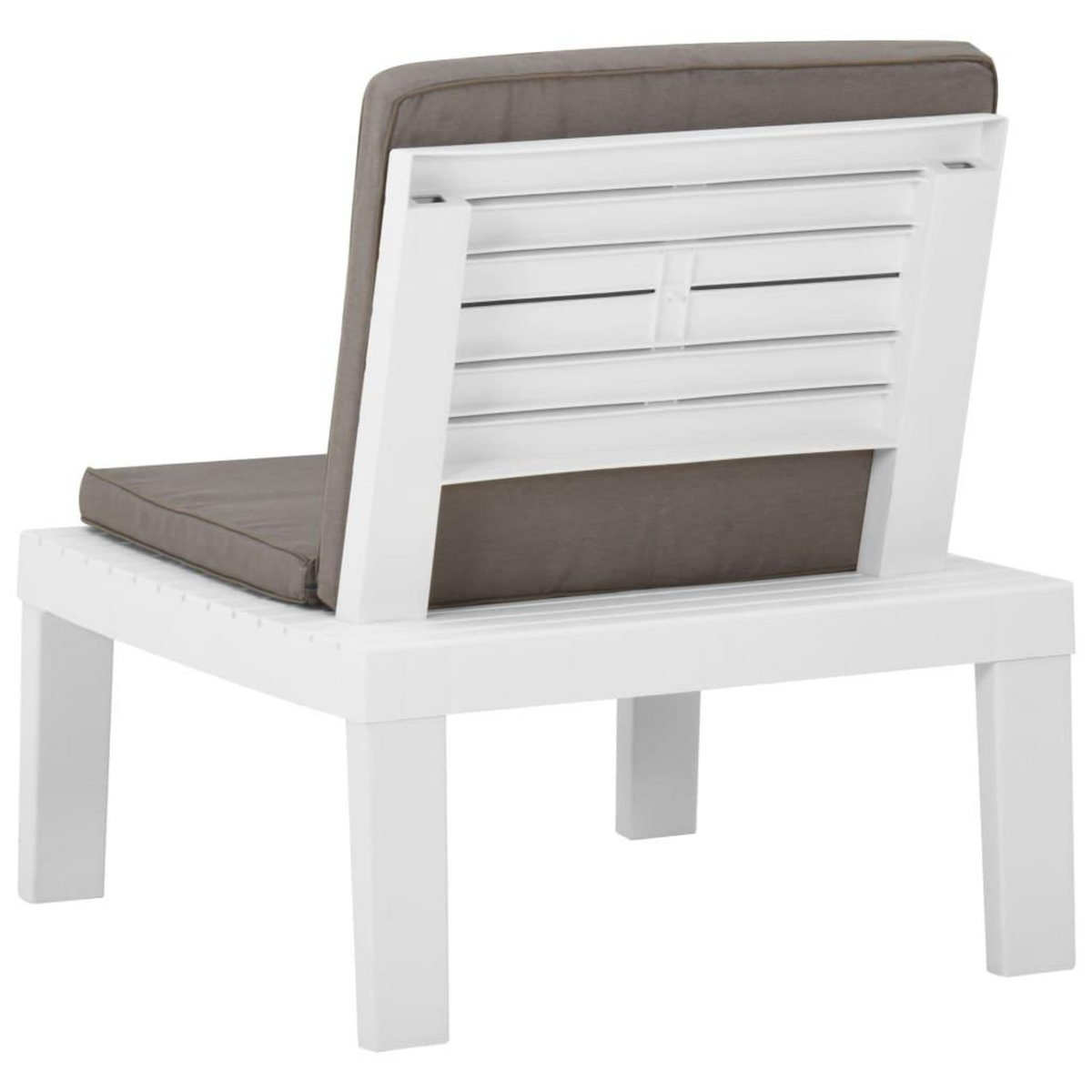VIDAXL Chaise de salon de jardin avec coussin Plastique Blanc