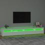 Voir la diapositive 4 : VIDAXL Meuble TV avec lumieres LED Blanc 270x35x40 cm