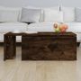 Voir la diapositive 4 : VIDAXL Table basse Chene fume 150x50x35 cm Bois d'ingenierie