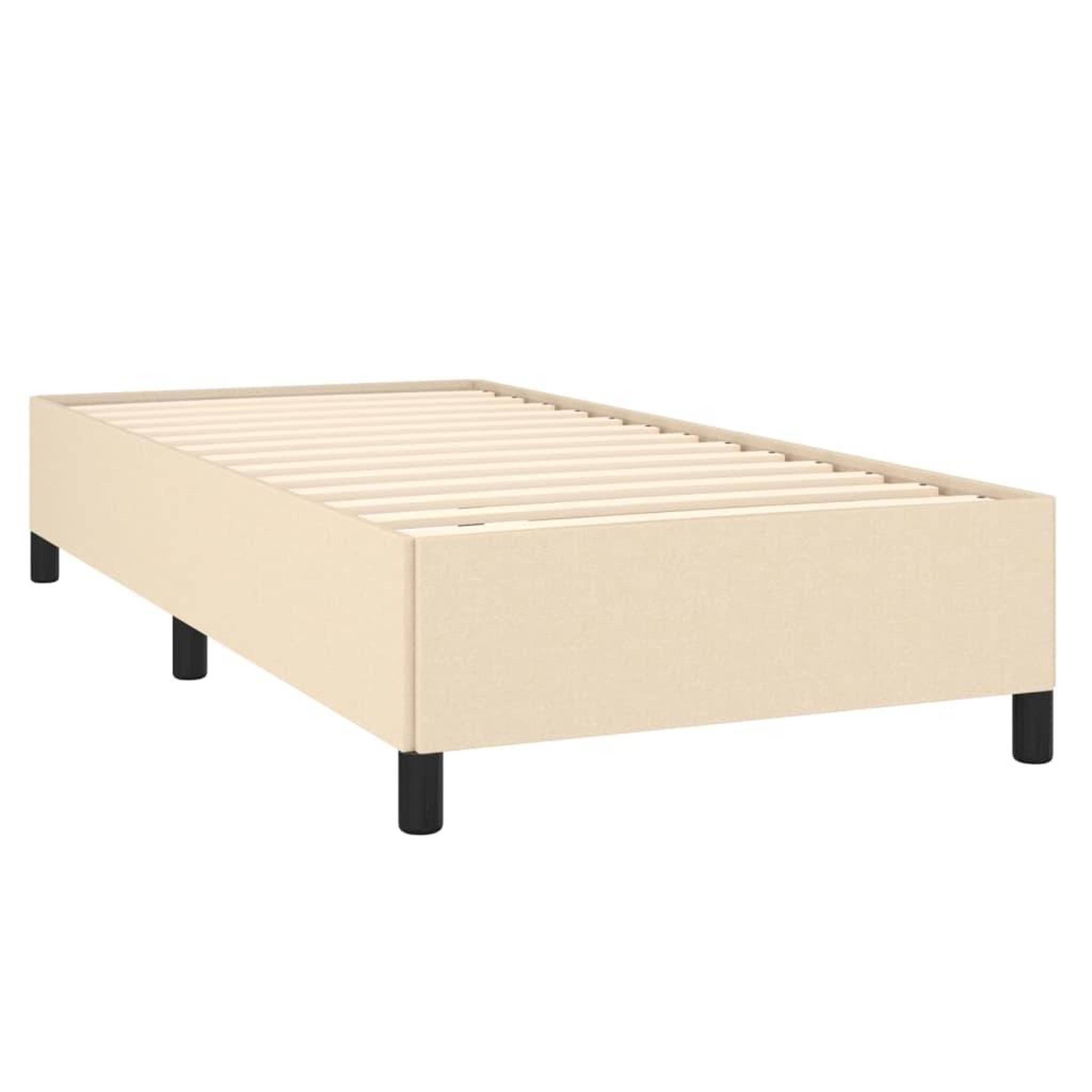 Voir la diapositive 4 : VIDAXL Sommier a lattes de lit avec matelas Creme 80x200 cm Tissu