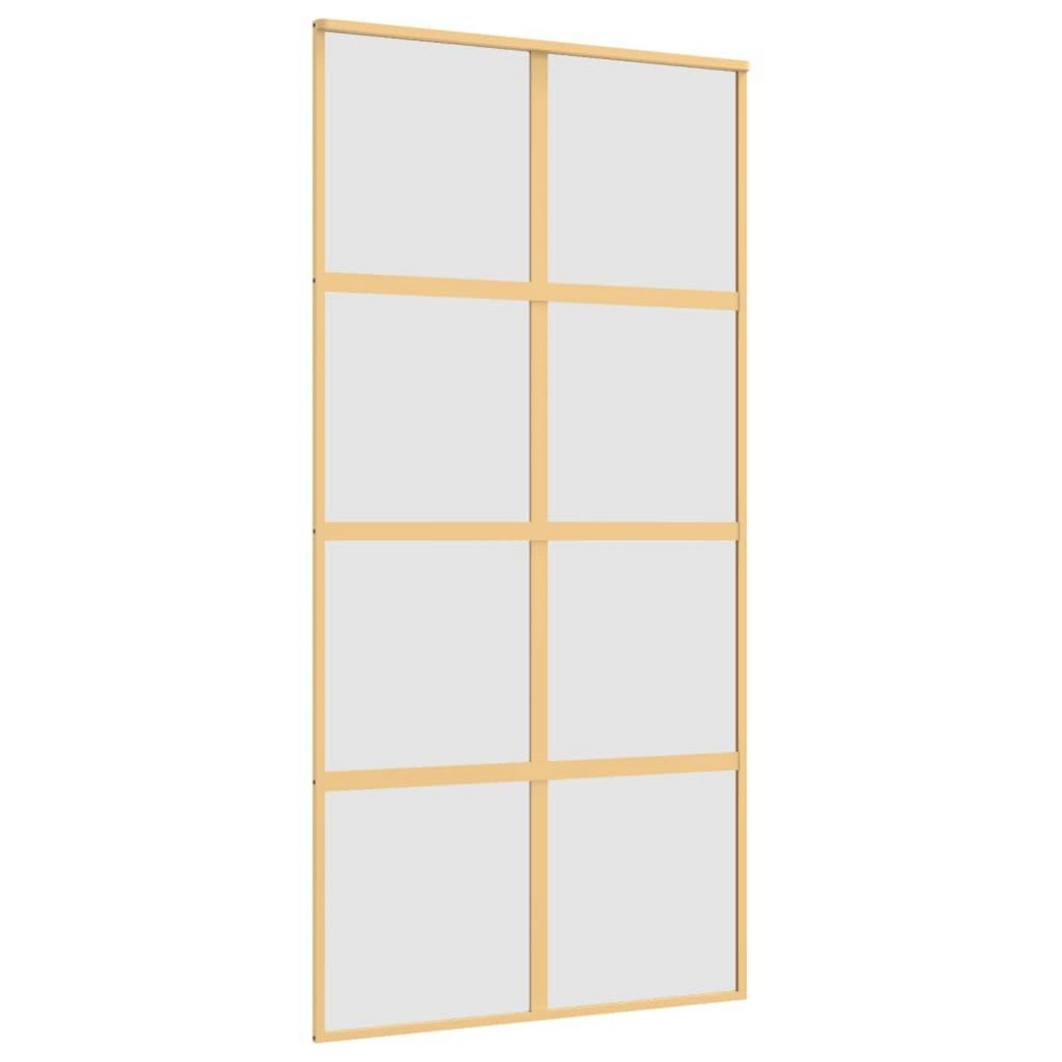 VIDAXL Porte coulissante dore 102,5x205 cm verre ESG depoli aluminium
