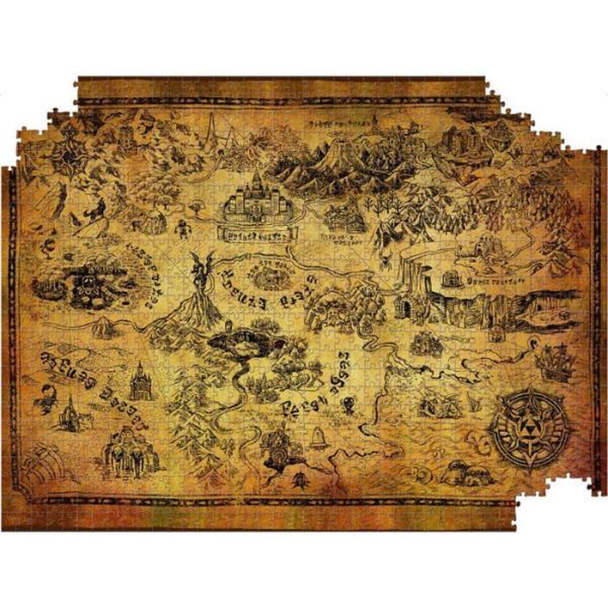 Voir la diapositive 4 : Winning Moves Puzzle adulte 1000 pièces – Thème Zelda Hyrule – Winning Moves