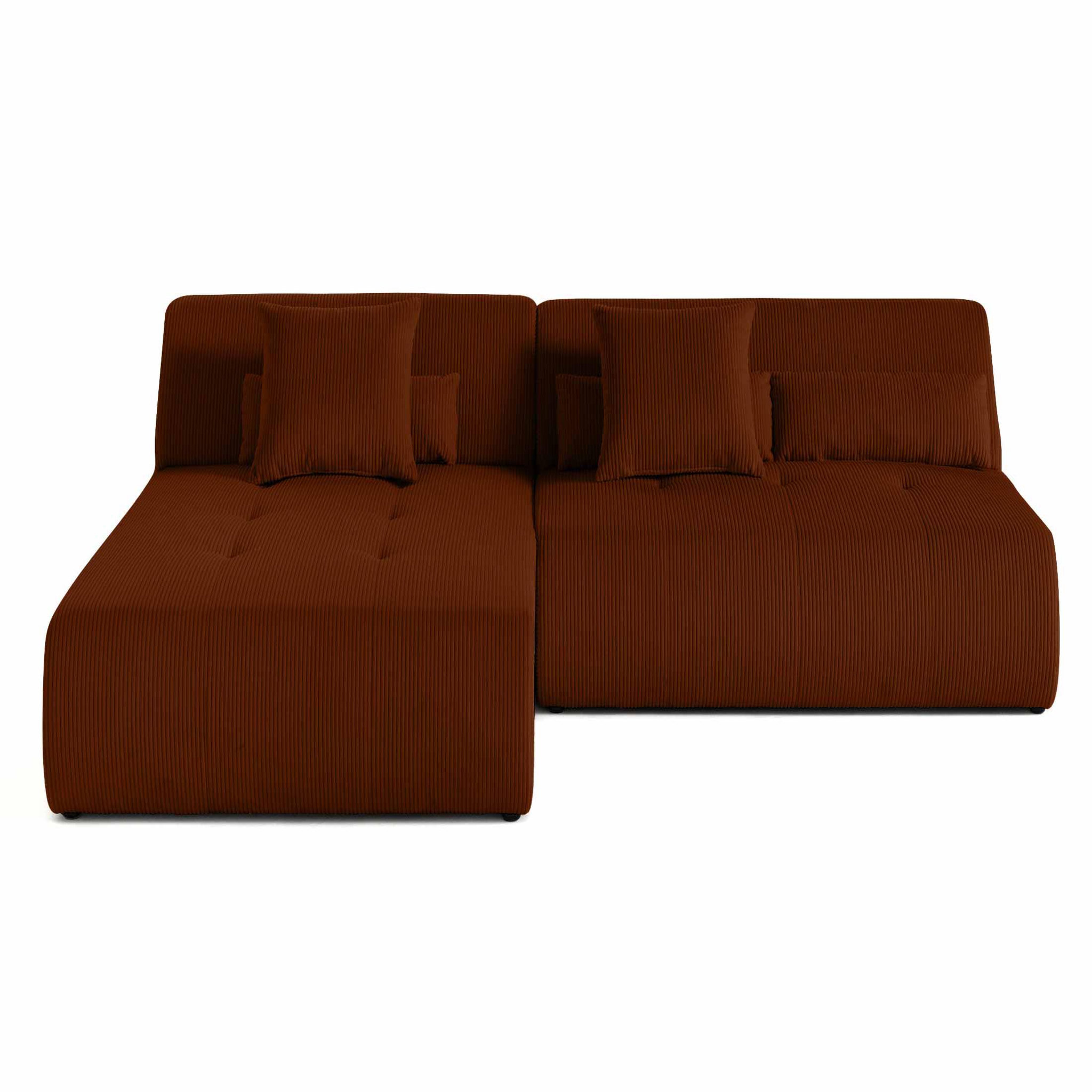 Voir la diapositive 1 : LISA DESIGN Onyx - canapé modulable d'angle réversible 4 places - en velours côtelé
