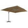 Voir la diapositive 2 : VIDAXL Parasol de jardin en porte-a-faux et poteau en aluminium taupe