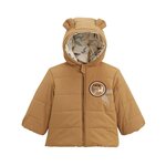 Petit Béguin Doudoune bébé intérieur polaire avec capuche Lamascotte. Coloris disponibles : Marron