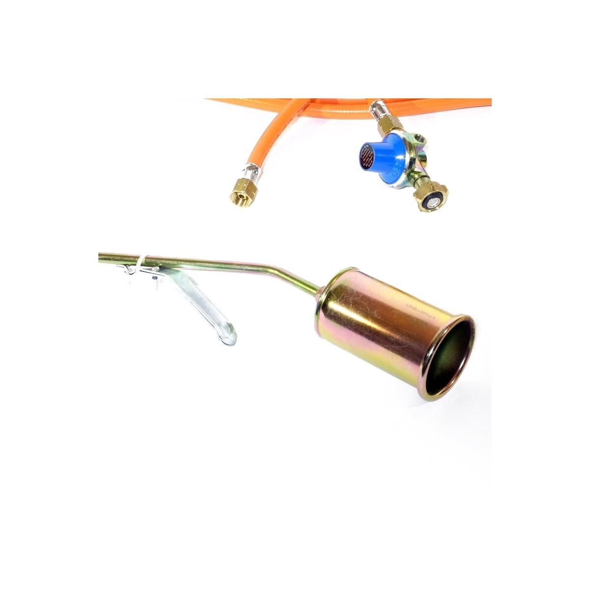 Kemper Desherbeur thermique sur Chariot à roues Bruleur 60 mm Tuyau 5 mètres Allume gaz + Détendeur propane KEMPER