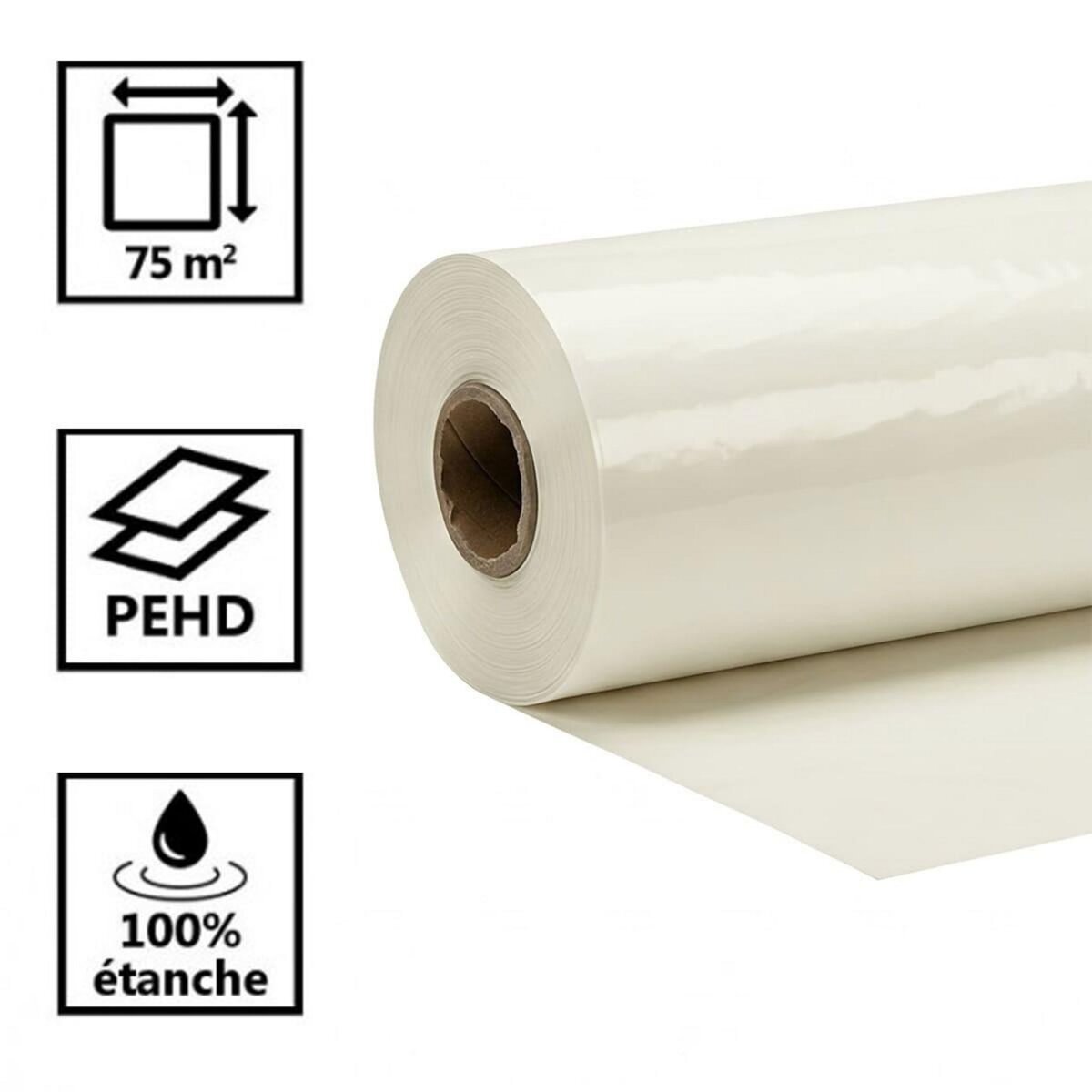 Tecplast Bache peinture 3x25m Protection sol 75 m23x25 m en Rouleau, Polyéthylène Translucide 80 Microns, Bâche Chantier Résistante