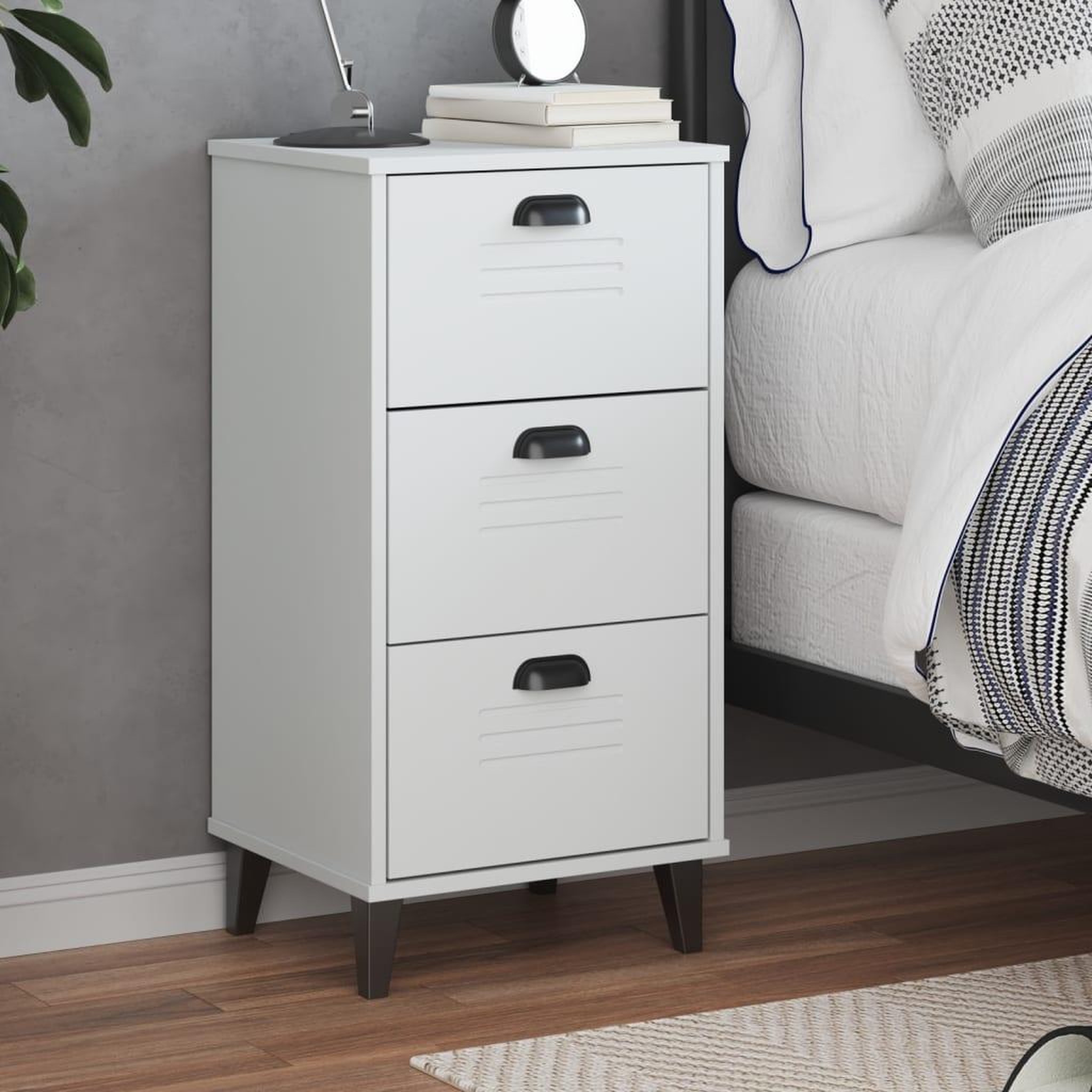 VIDAXL Table de chevet VIKEN blanc bois d'ingenierie