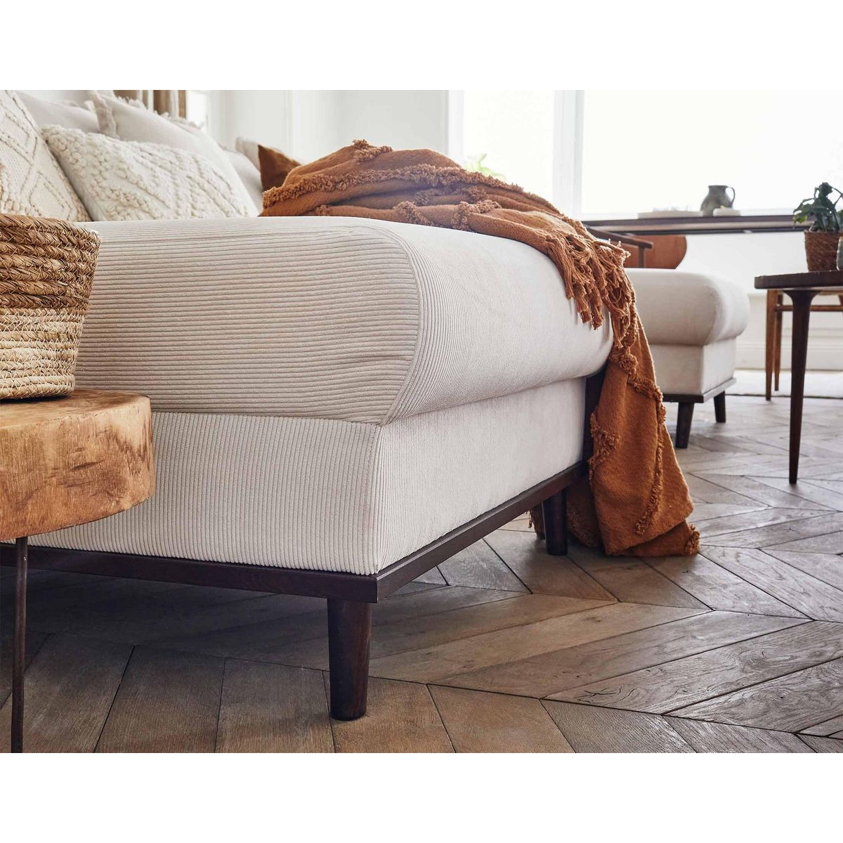 LISA DESIGN Albane - canapé panoramique en u - 7 places - en velours côtelé