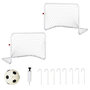 Voir la diapositive 4 : HOMCOM Set de 2 mini cages de football pour enfant - ballon, pompe, piquets inclus - 78L x 46l x 56H cm - métal blanc