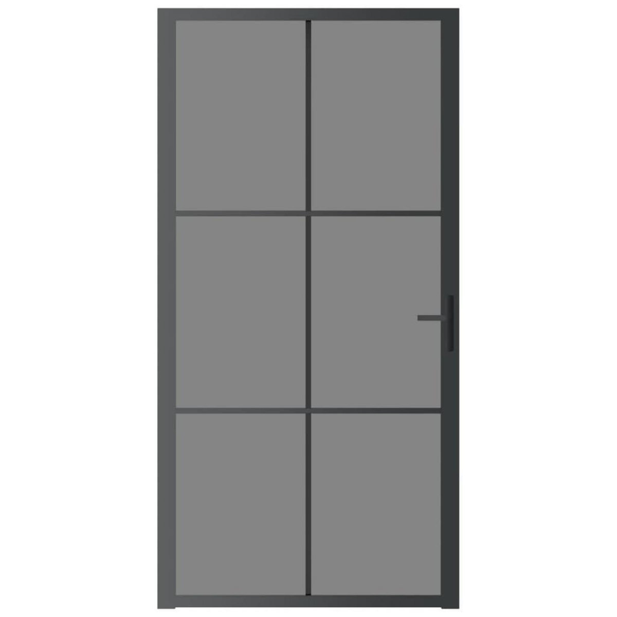 VIDAXL Porte interieure 102,5x201,5 cm Noir Verre ESG et aluminium