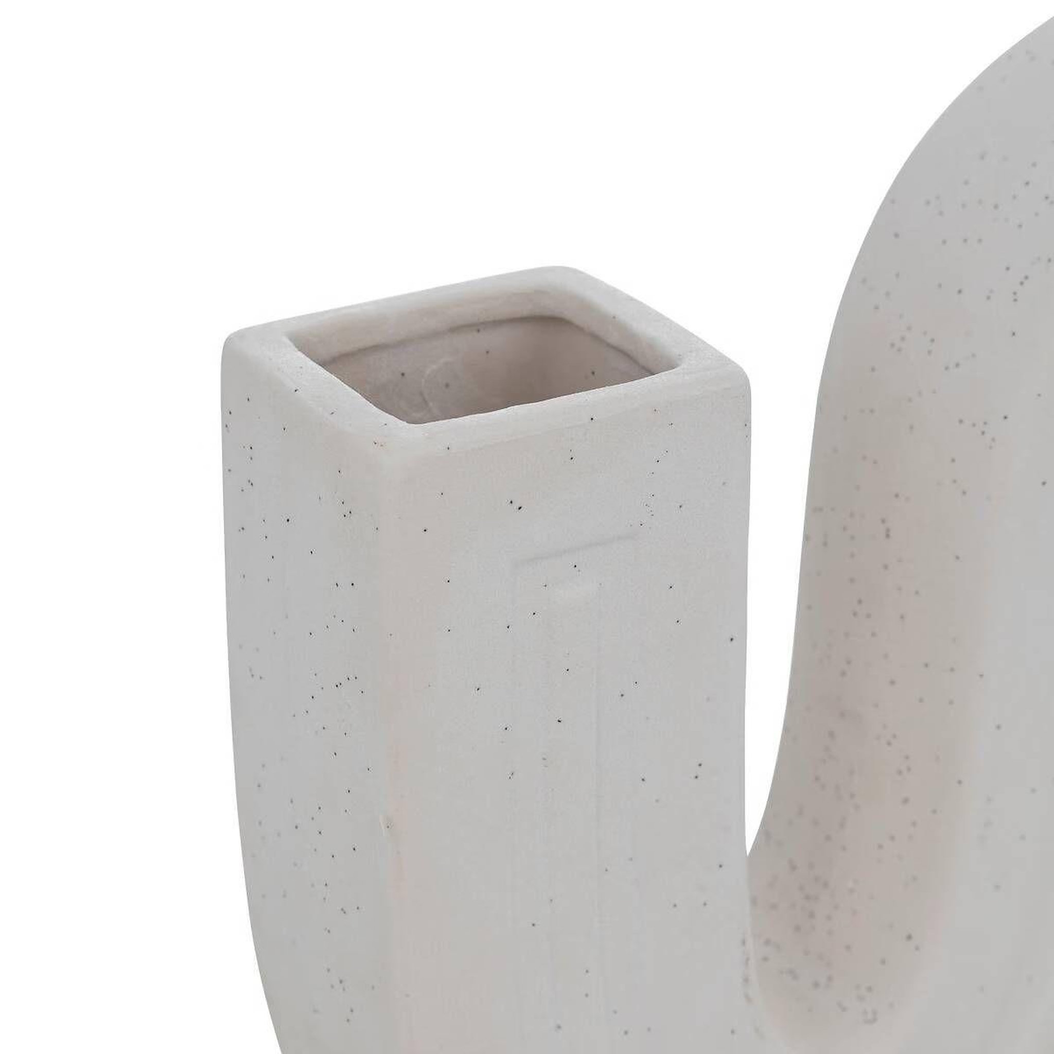 Voir la diapositive 3 : ATMOSPHERA Soliflore en céramique  olme  24cm blanc