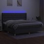 Voir la diapositive 3 : VIDAXL Sommier a lattes de lit matelas LED Gris fonce 200x200 cm Tissu