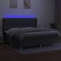 Voir la diapositive 3 : VIDAXL Sommier a lattes de lit matelas LED Gris fonce 200x200 cm Tissu