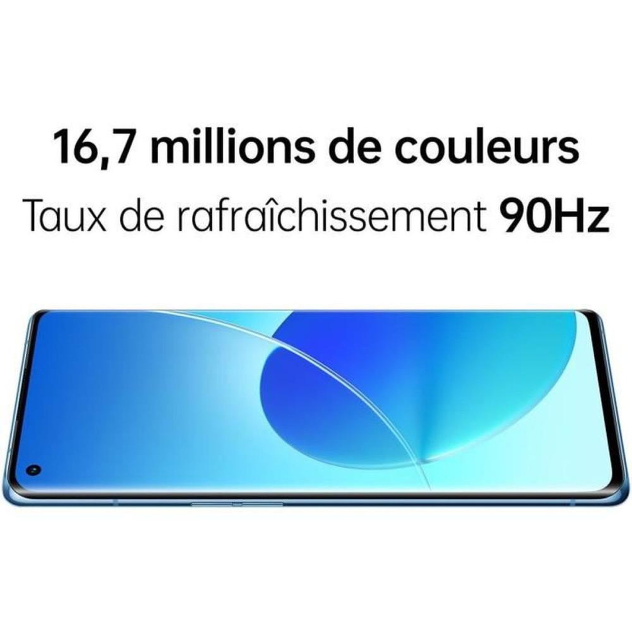 Voir la diapositive 6 : OPPO Smartphone 5G 256 Go AMOLED 90 Hz Dual SIM Bleu Arctique