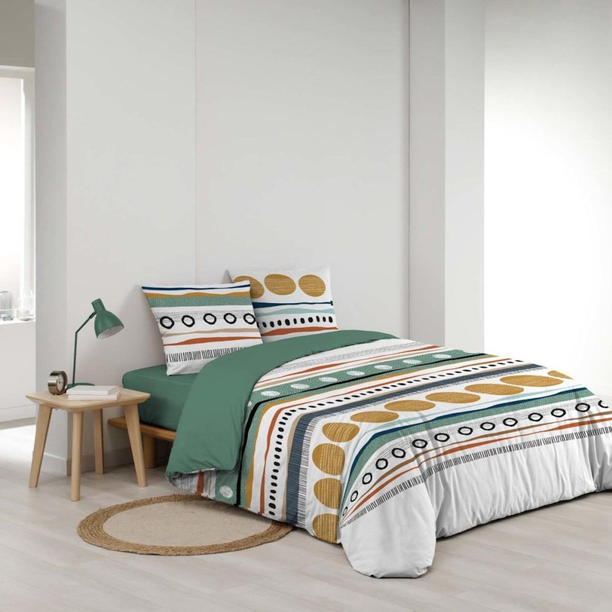 Douceur d'Intérieur Housse de couette 240x220 + 2 taies 100% coton