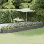 VIDAXL Lit sureleve de jardin Acier enduit de poudre 507x100x36cm gris