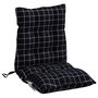 Voir la diapositive 5 : VIDAXL Coussins de chaise a dossier bas lot de 6 motif a carreaux noir