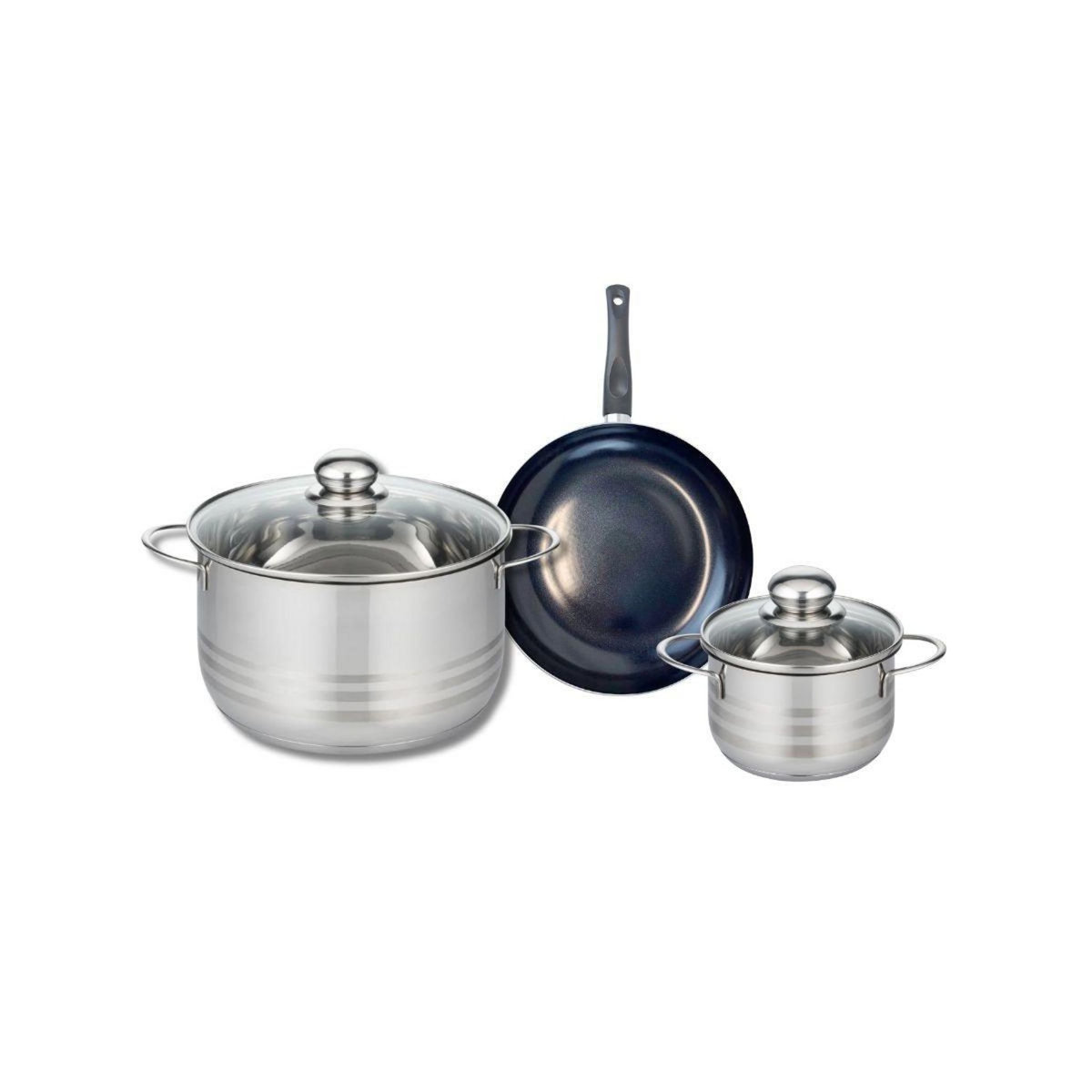 ELO Ensemble de 1 Poêle de cuisson 20 cm et 2 faitouts 14 et 24 cm Elo Prima Brillant