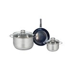 ELO Ensemble de 1 Poêle de cuisson 20 cm et 2 faitouts 14 et 24 cm Elo Prima Brillant