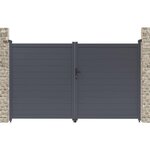 Habitat et Jardin Portail aluminium  Marc  - 349.5 x 155.9 cm - Gris