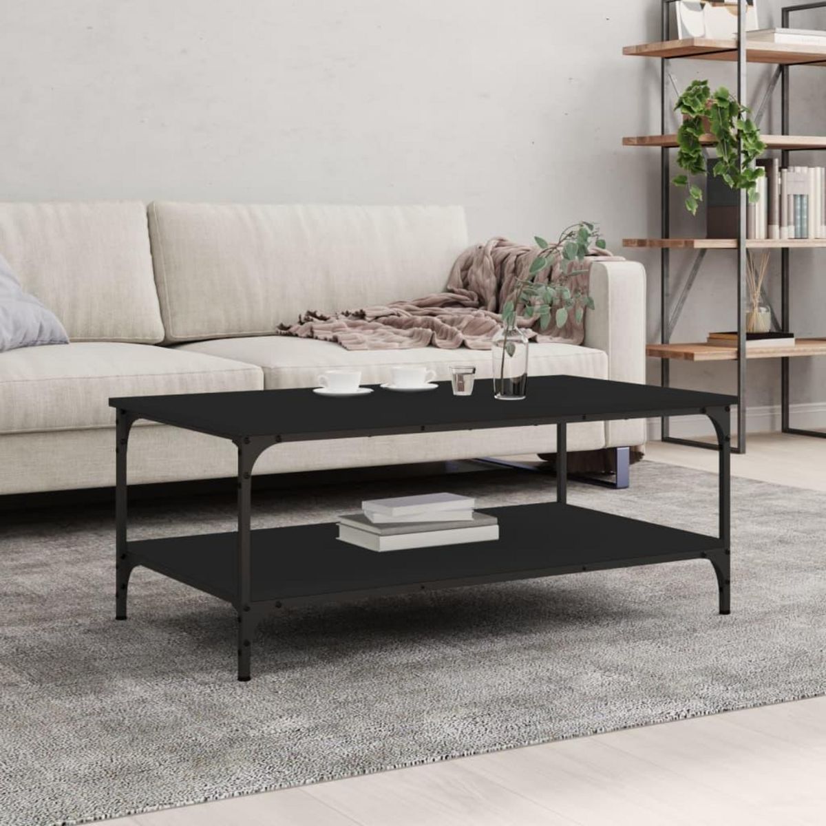 VIDAXL Table basse noir 100x55x40 cm bois d'ingenierie