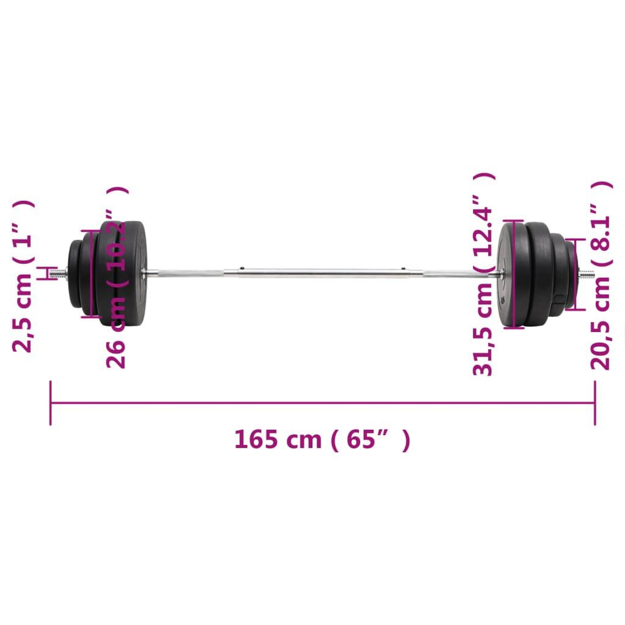 Voir la diapositive 6 : VIDAXL Barre d'halteres avec plaques 60 kg