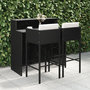 Voir la diapositive 1 : VIDAXL Ensemble de bar de jardin 3 pcs et coussins Resine tressee Noir