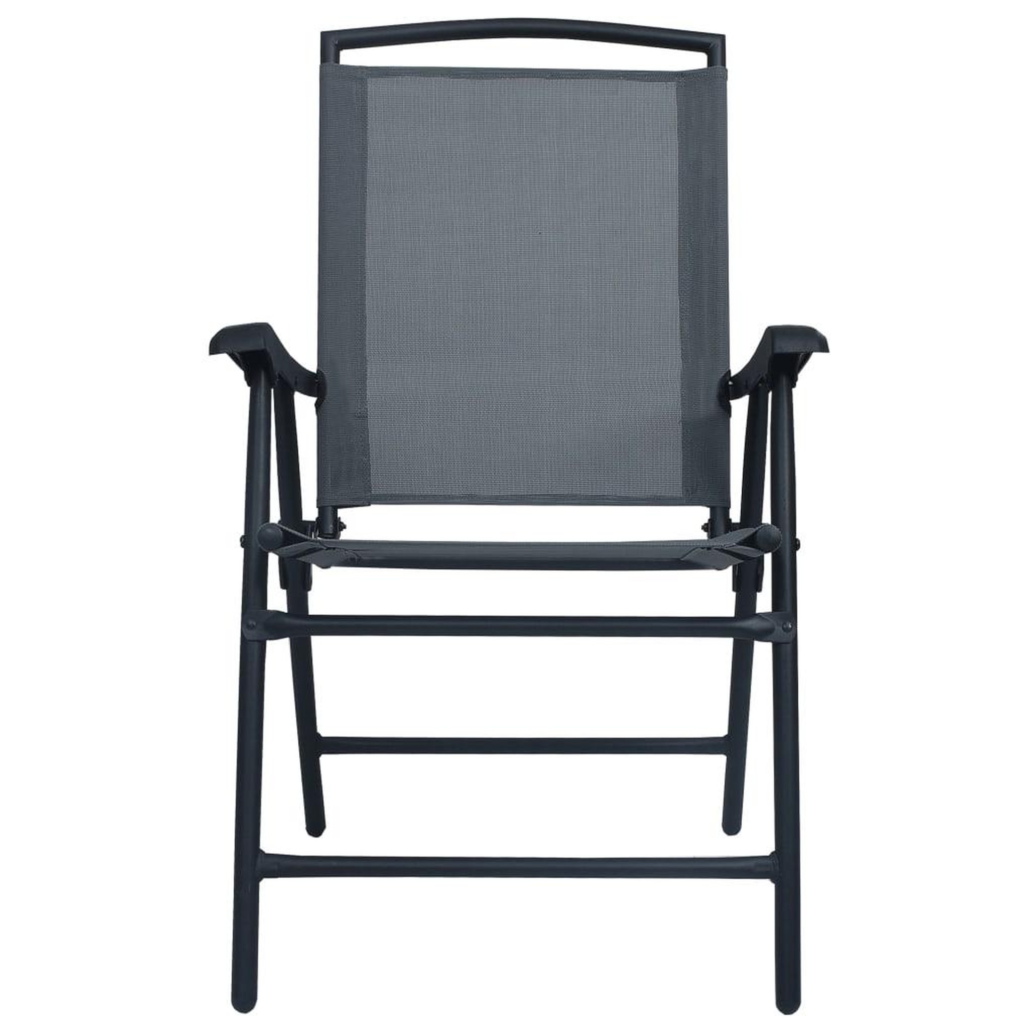 Voir la diapositive 3 : VIDAXL Chaises de jardin pliables lot de 2 Textilene Gris
